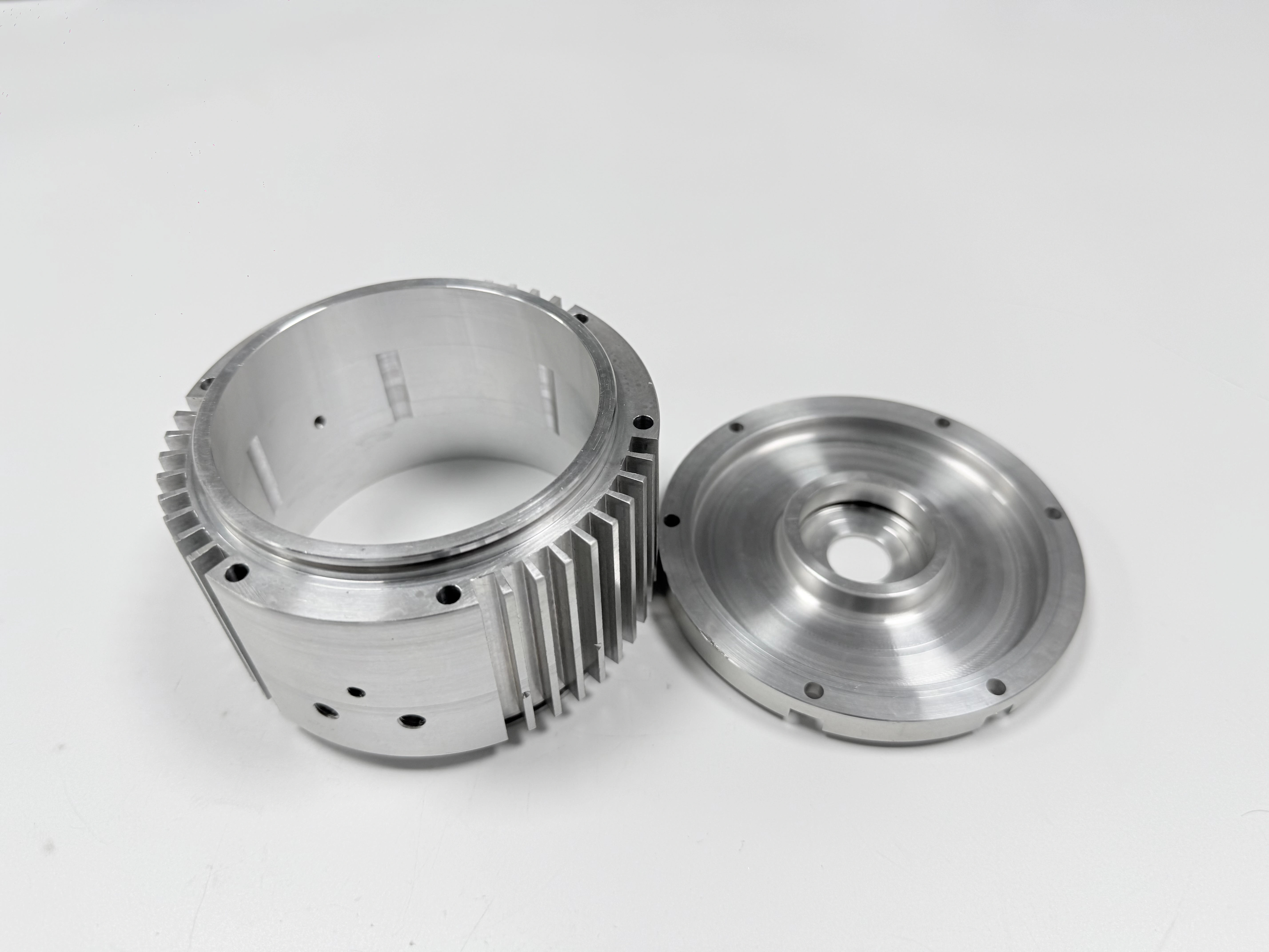 Coated precision component undergoing dimensional and surface inspection