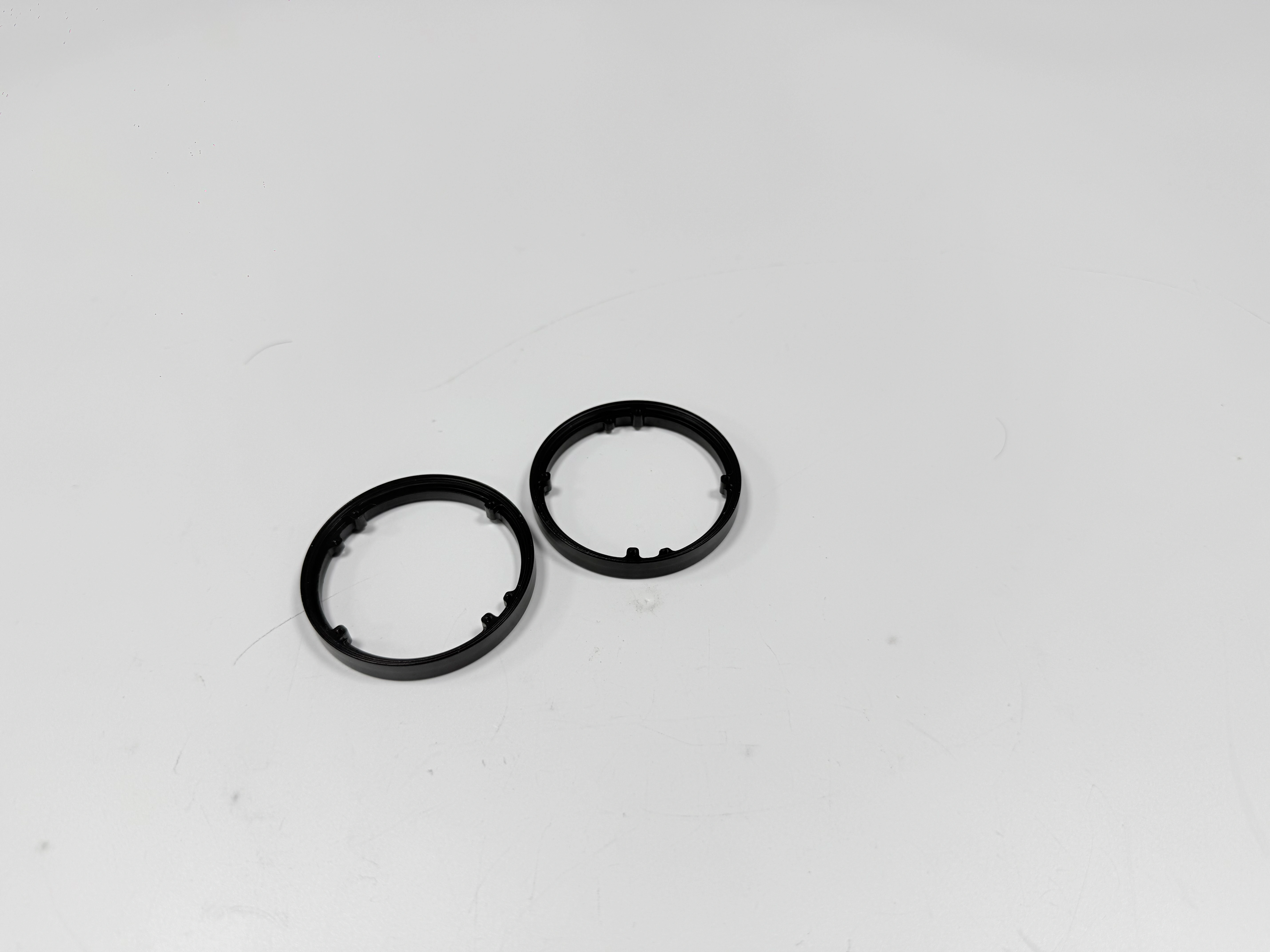 Alternate view of the same machined ring showing the inner profile and edge features